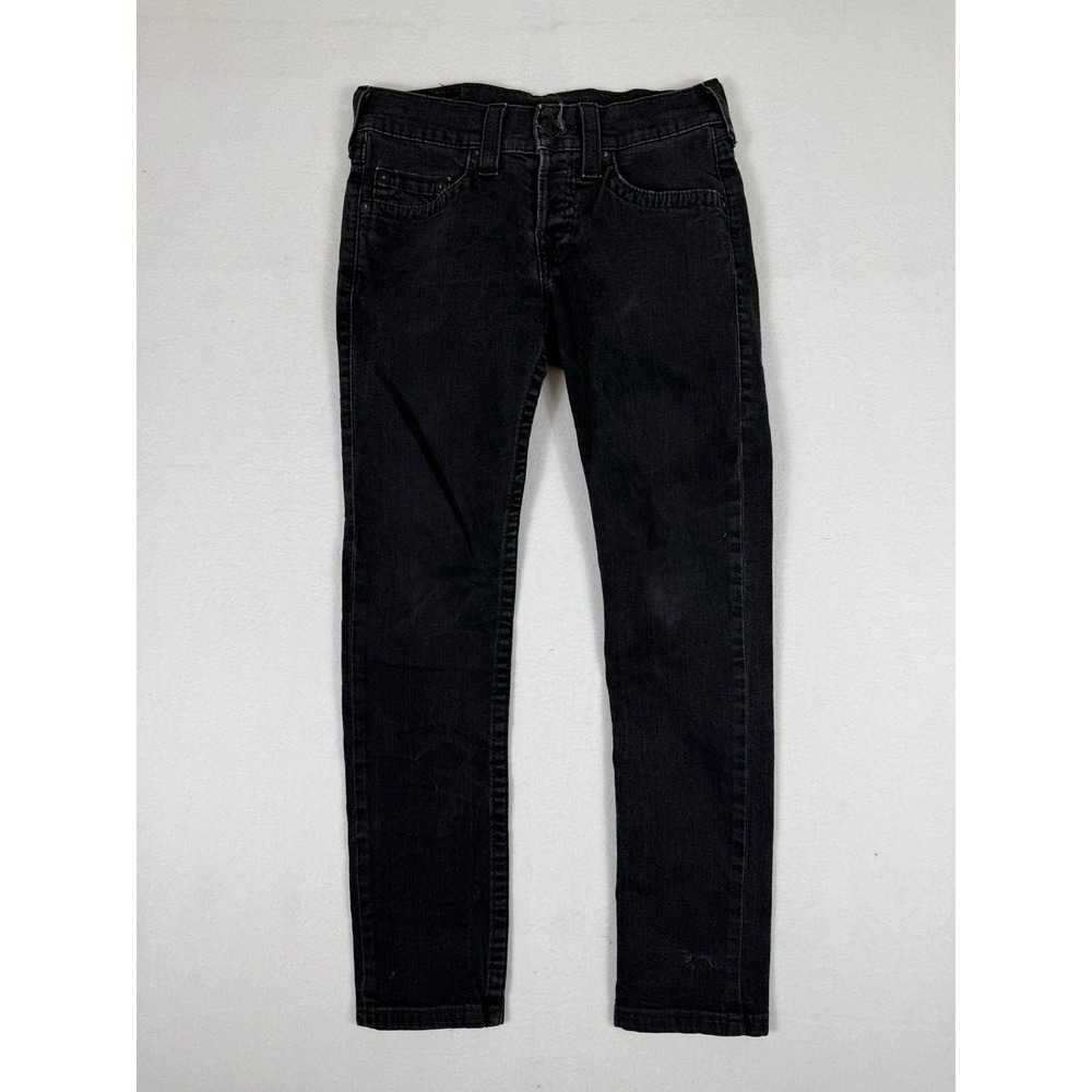 True Religion Mens Rocco Slim Fit Black Wash Denim Jeans Size 30 Made in USA